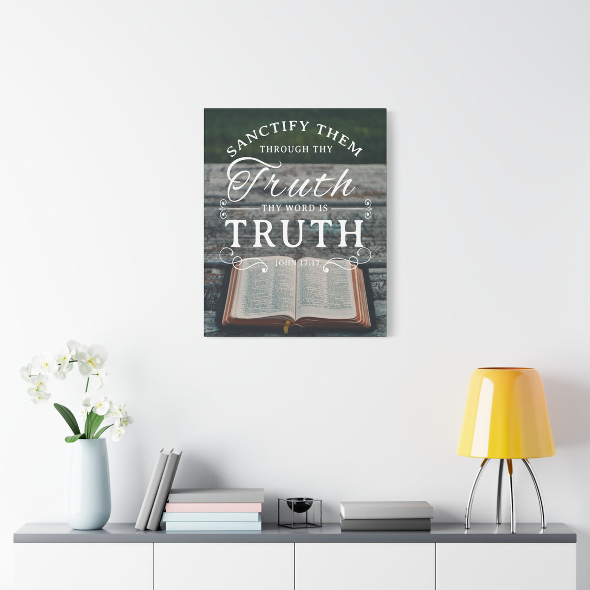 Scripture Canvas Thy Word is Truth John 17:17 Christian Wall Art Bible Verse Print Ready to Hang