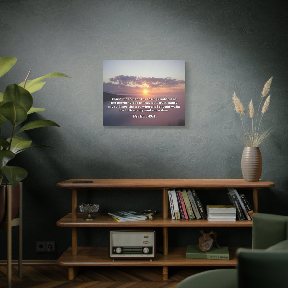 Scripture Canvas Lift Up My Soul Psalm 143:8 Christian Wall Art Bible Verse Print Ready to Hang