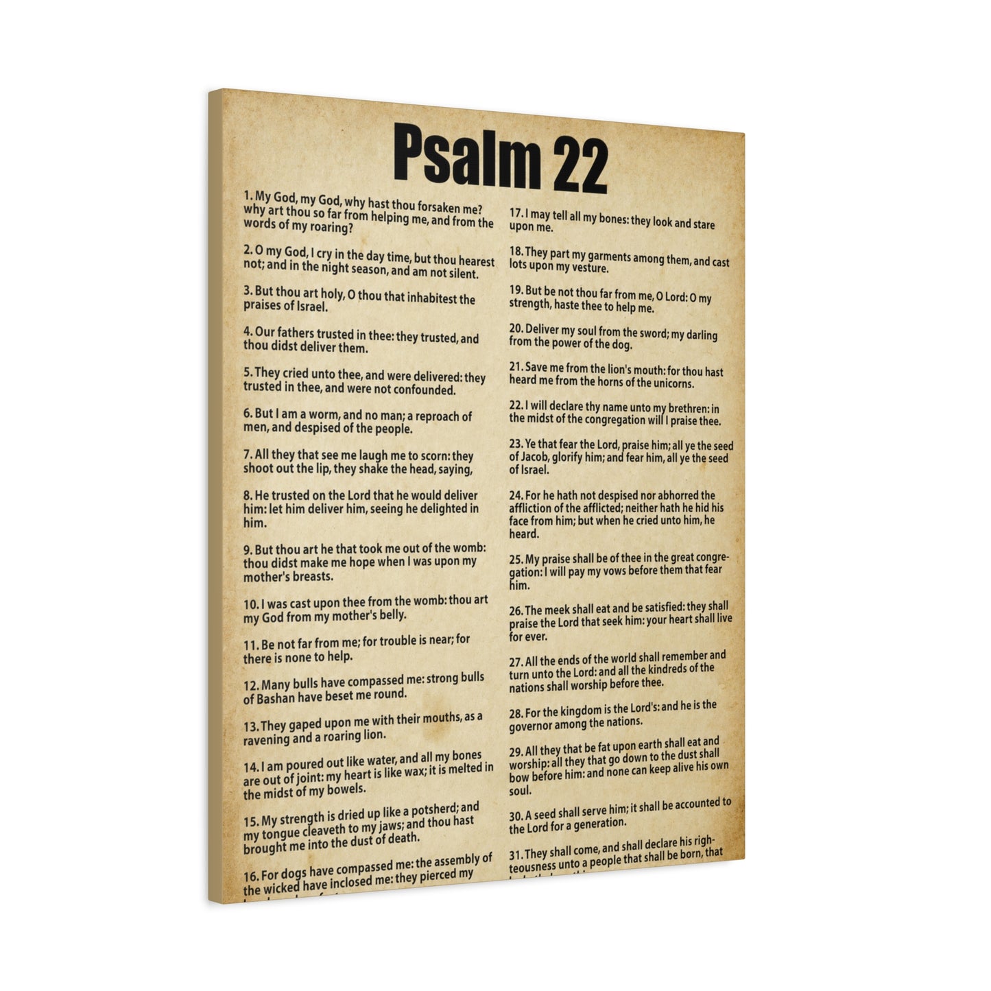 Scripture Canvas Desperate For God's Help Psalm 22 Christian Wall Art Bible Verse Print Ready to Hang