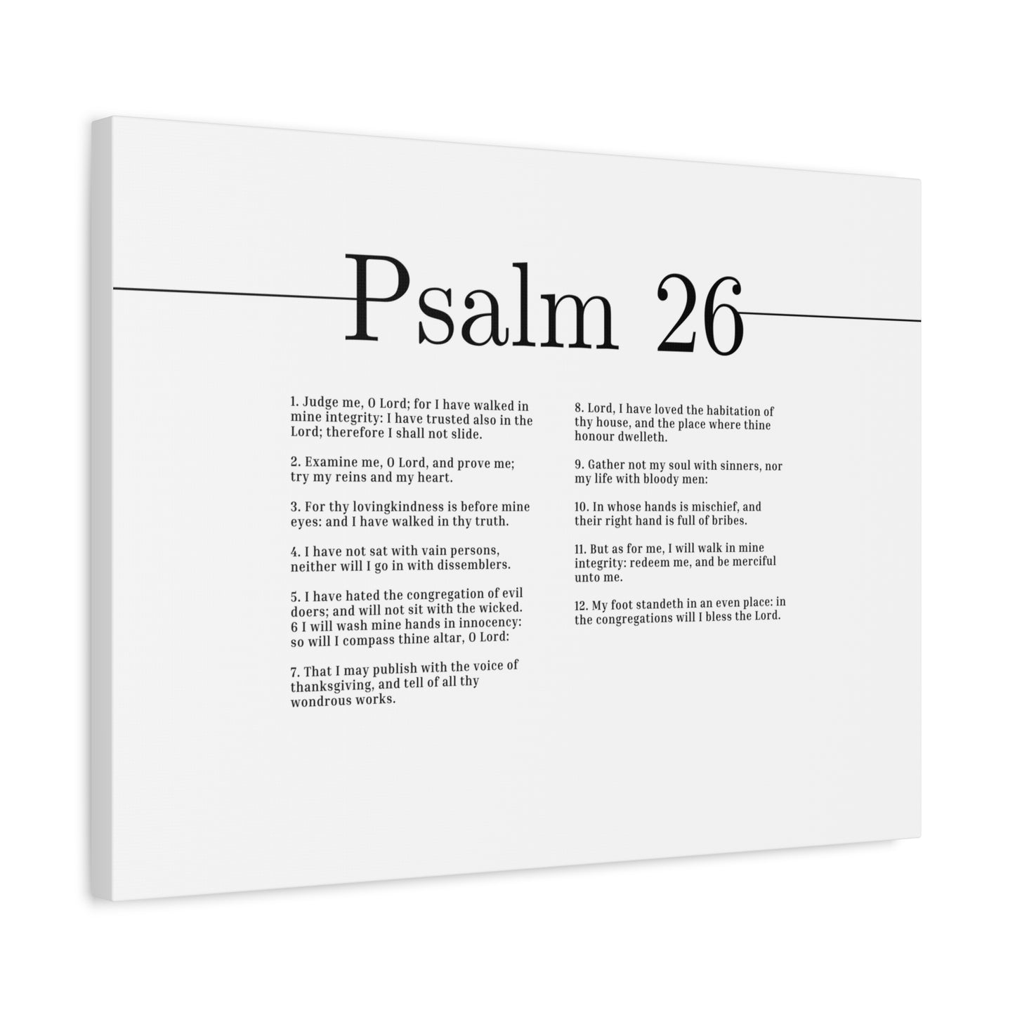 Scripture Canvas Judge Me, O Lord Psalm 26 Christian Wall Art Bible Verse Print Ready to Hang