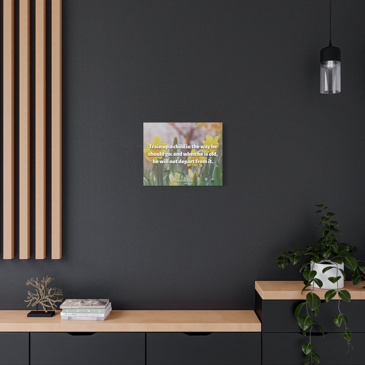 Scripture Canvas The Way He Should Go Proverbs 2:26 Christian Wall Art Bible Verse Print Ready to Hang