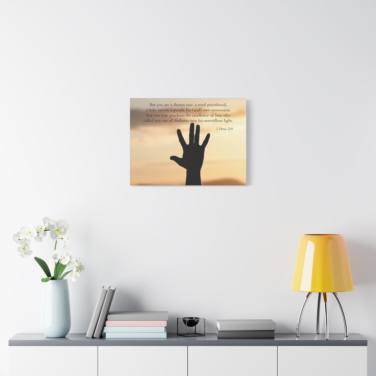 Scripture Canvas Royal Priesthood 1 Peter 2:9 Christian Wall Art Bible Verse Print Ready to Hang