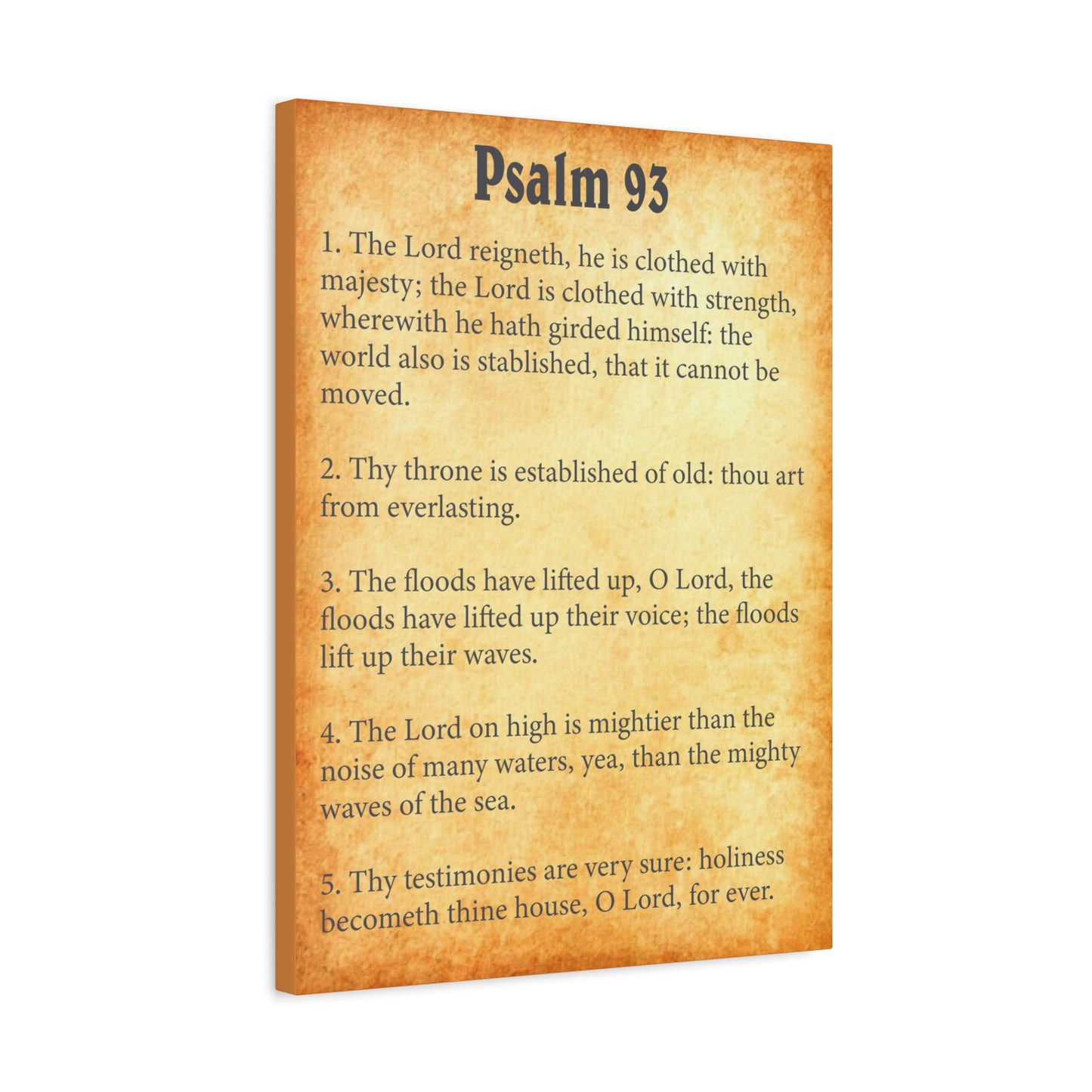 Scripture Walls Psalm 93 Gold Bible Chapter Canvas Christian Wall Art Ready to Hang Unframed