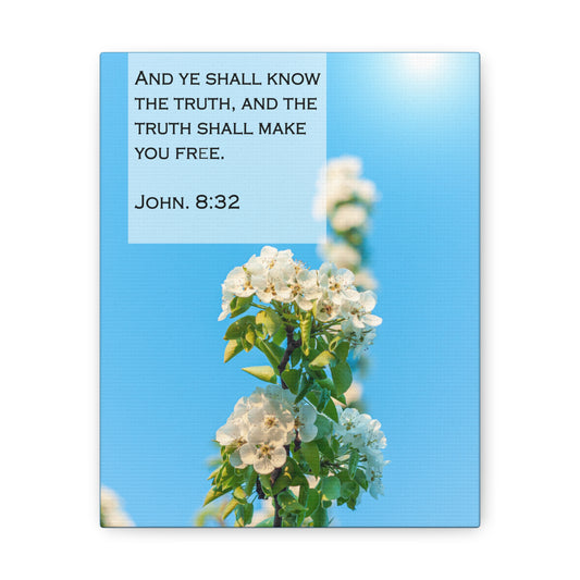 The Truth Shall Make You Free John 8:32 Bible Verse Canvas Christian Wall Art Bible Verse Print Ready To Hang