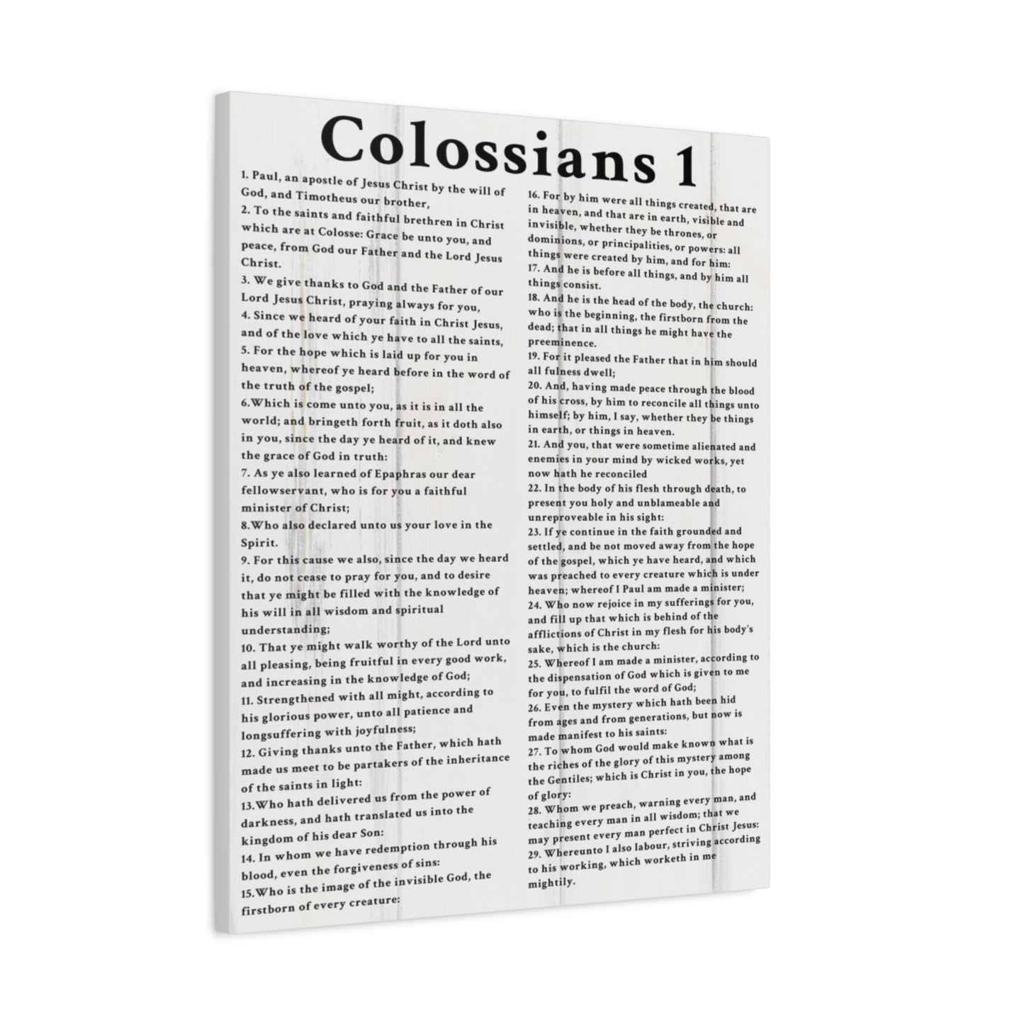Scripture Walls Colossians 1 White Bible Verse Canvas Christian Wall Art Ready to Hang Unframed