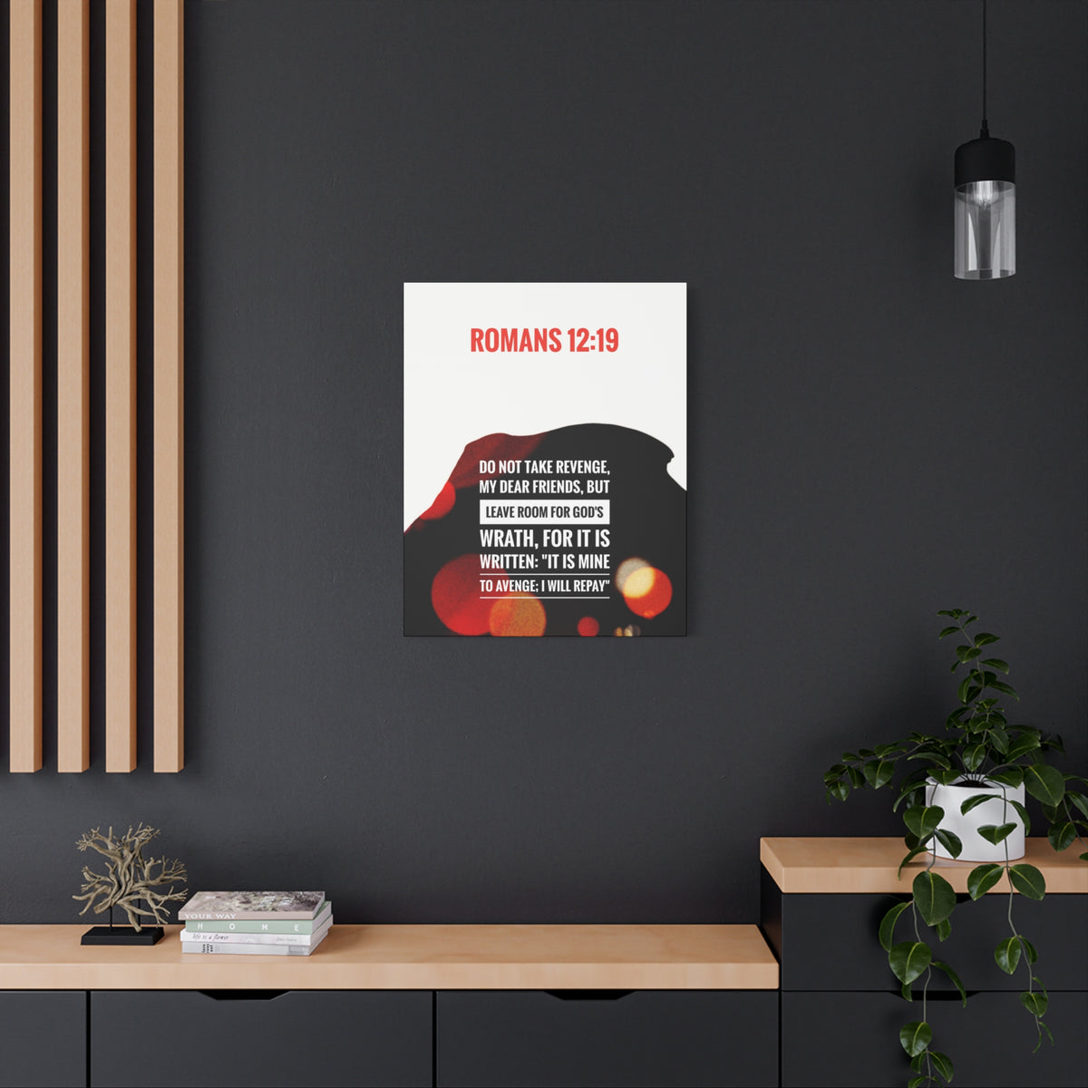 Scripture Canvas Leave Room For God's Wrath Romans 12:19 Christian Wall Art Bible Verse Print Ready to Hang