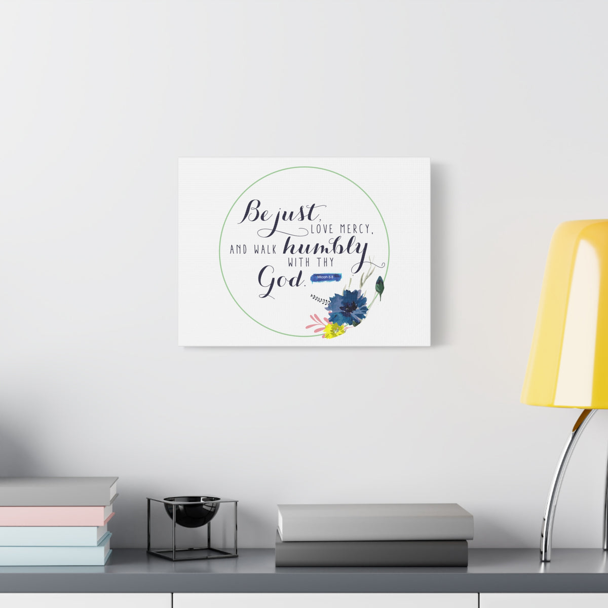 Scripture Canvas With Thy God Micah 6:8 Christian Wall Art Bible Verse Print Ready to Hang