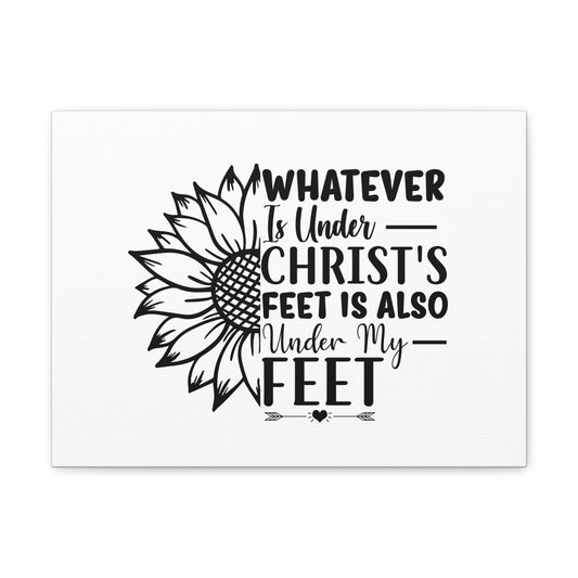 Under Christ's Feet Ephesians 1:22 Sunflower Christian Wall Art Bible Verse Print Ready to Hang