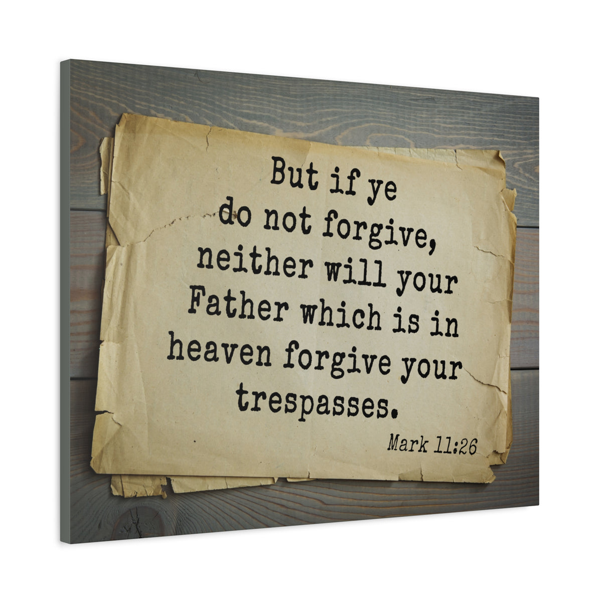 Scripture Canvas Father Which Is In Heaven Mark 11:26 Christian Wall Art Bible Verse Print Ready to Hang