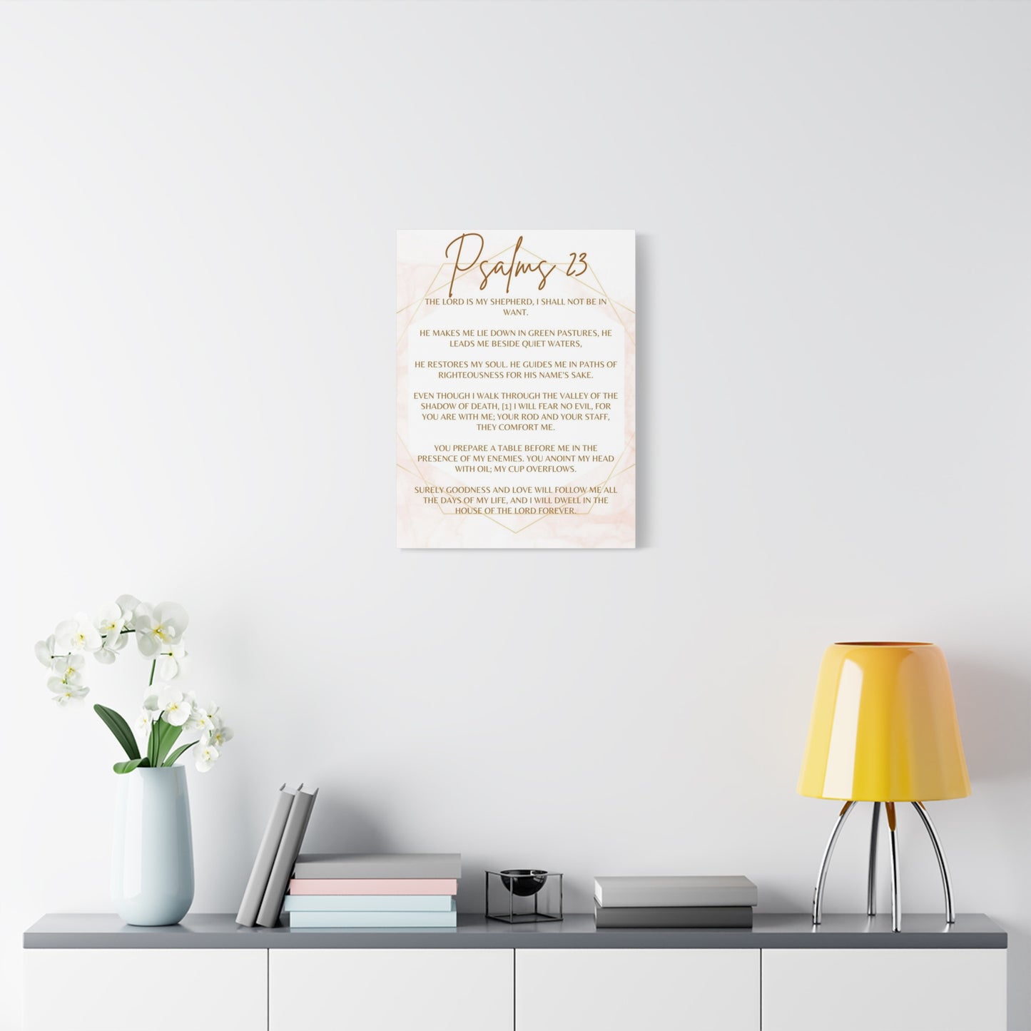 Scripture Canvas The Lord Is My Shepherd Psalms 23 Christian Wall Art Bible Verse Print Ready to Hang