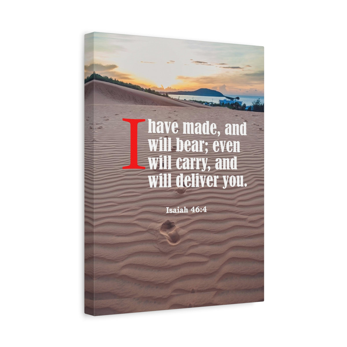 Scripture Canvas Lord Will Carry You Isaiah 46:4 Christian Wall Art Bible Verse Print Ready to Hang