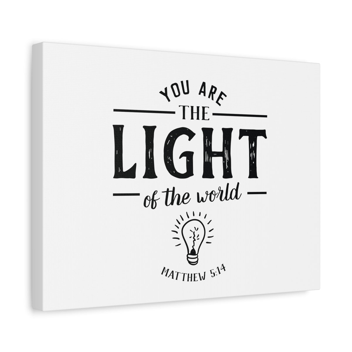 Scripture Canvas The Light Matthew 5:14 Christian Wall Art Bible Verse Print Ready to Hang