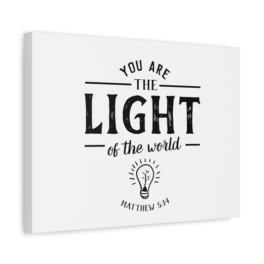 Scripture Canvas The Light Matthew 5:14 Christian Wall Art Bible Verse Print Ready to Hang