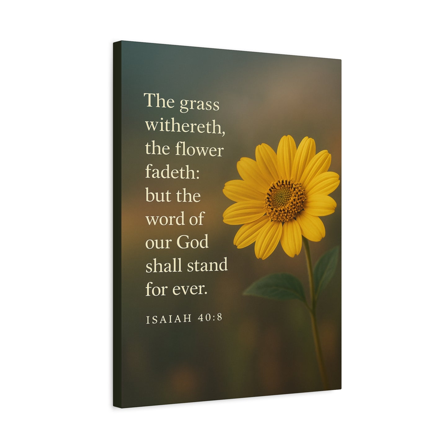 Bible Verse Canvas Isaiah 40:8 Christian Home Décor Wall Art Scripture Ready to Hang Faith Print