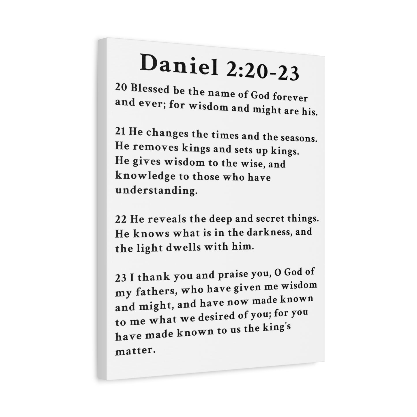 Scripture Walls Daniel 2:20-23 Daniel's Prayer of Praise Bible Verse Canvas Christian Wall Art Ready to Hang Unframed