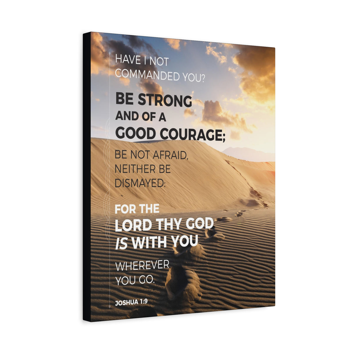 Scripture Canvas Wherever You Go Joshua 1:9 Dessert Christian Wall Art Bible Verse Print Ready to Hang