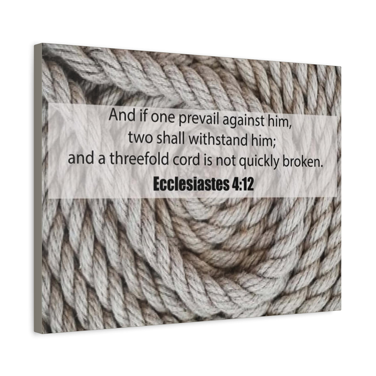 Scripture Canvas Threefold Cord Ecclesiastes 4:12 Christian Wall Art Bible Verse Print Ready to Hang