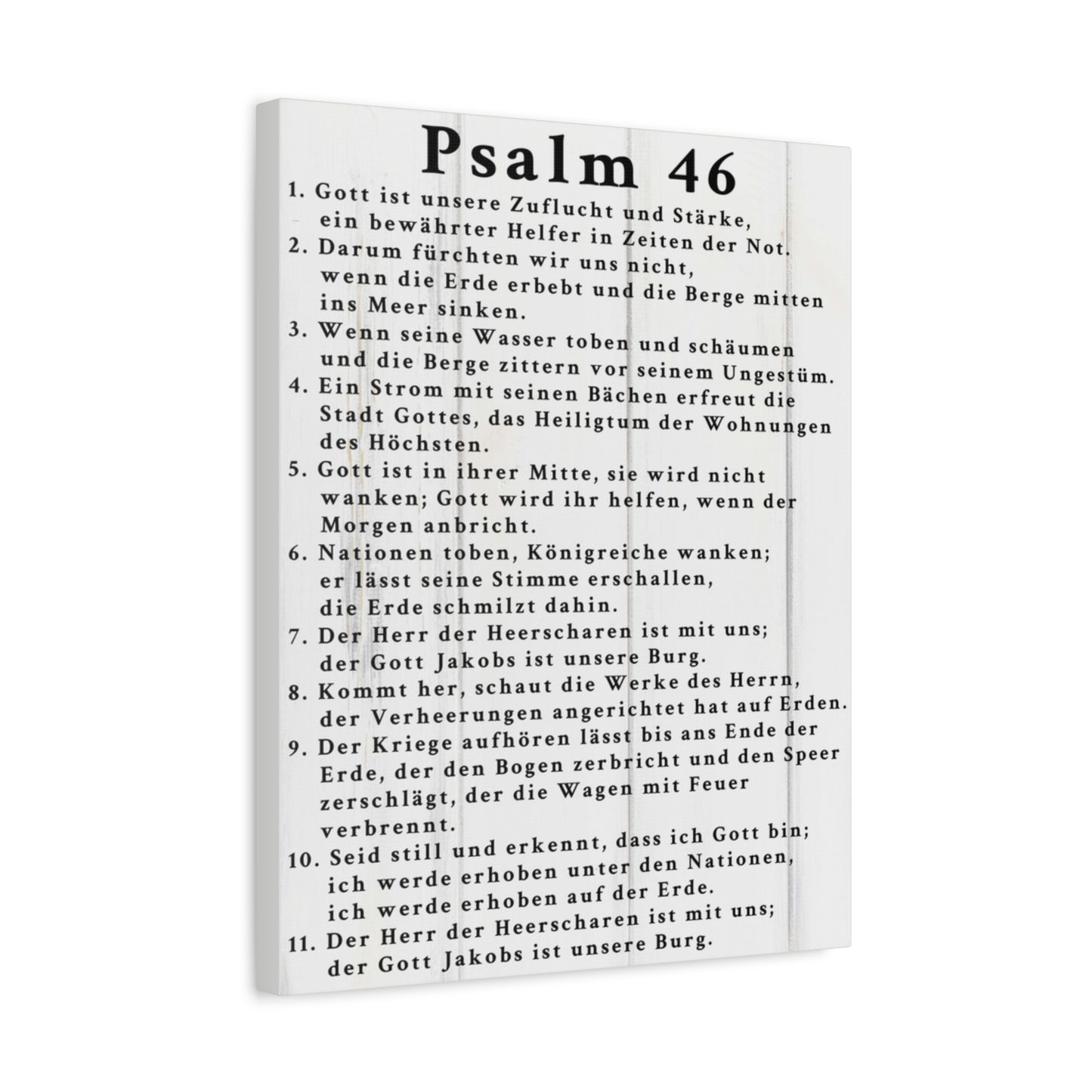 Scripture Walls Psalm 46 German White Bible Verse Canvas Christian Wall Art Ready to Hang Unframed