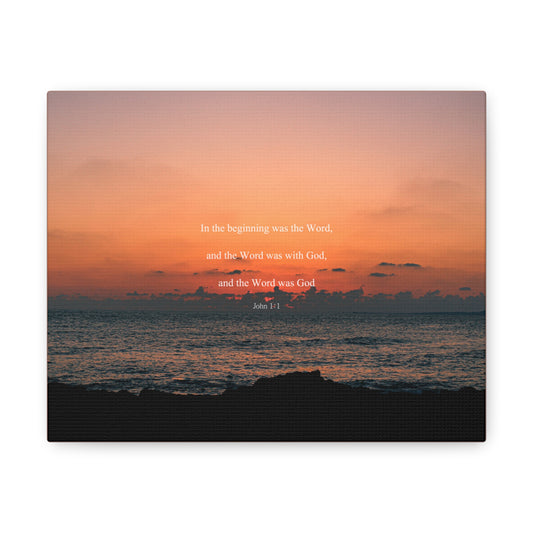 Word Was God John 1:1 Bible Verse Canvas Christian Wall Art Bible Verse Print Ready To Hang