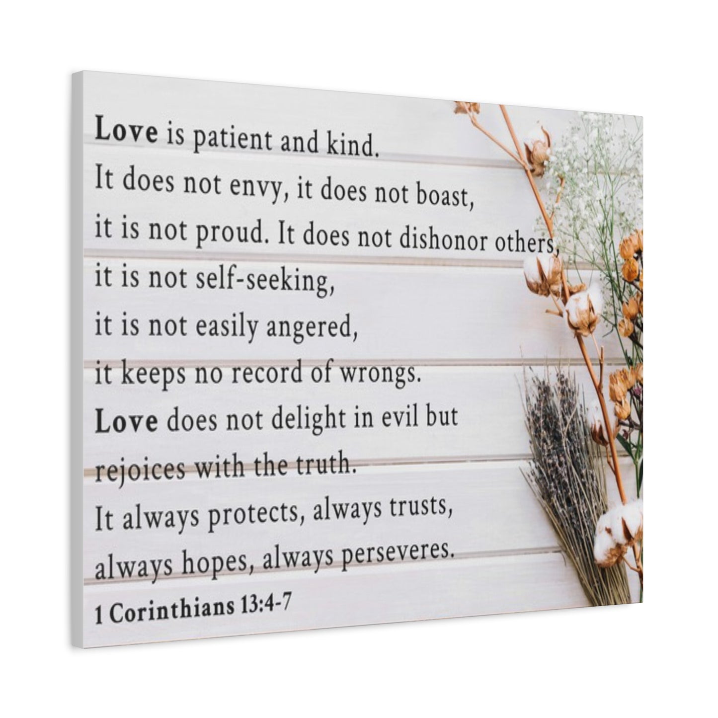 Scripture Walls Love is 1 Corinthians 13:4-7 Bible Verse Canvas Christian Wall Art Ready to Hang Unframed