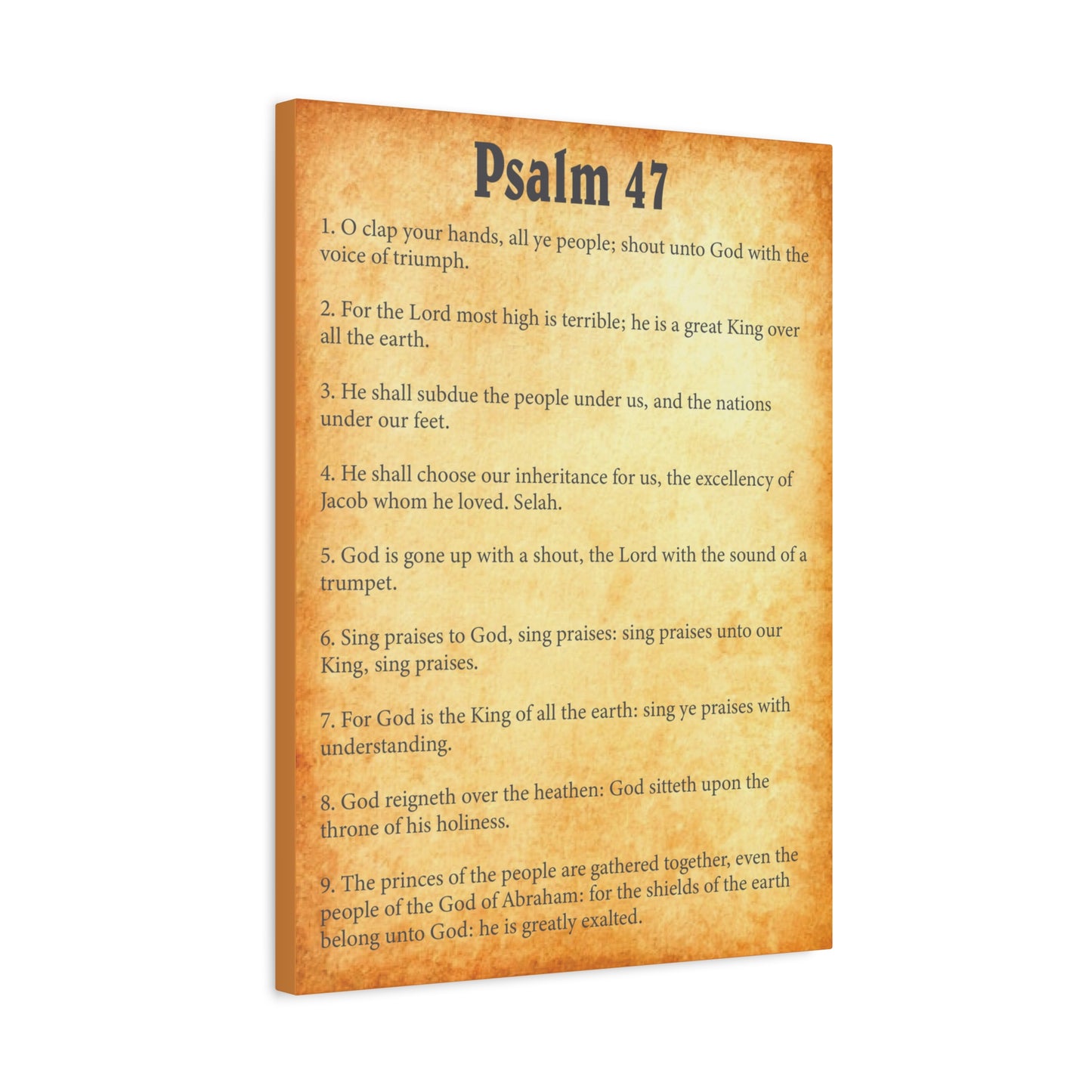Scripture Walls Psalm 47 Gold Bible Chapter Canvas Christian Wall Art Ready to Hang