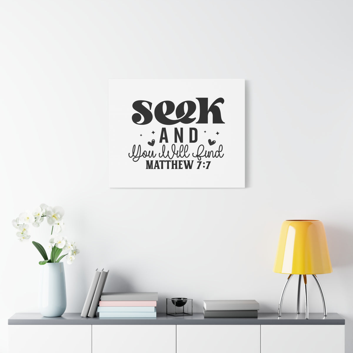 Scripture Walls Seek and You Will Find Matthew 7:7 Bible Verse Canvas Christian Wall Art Ready to Hang Unframed