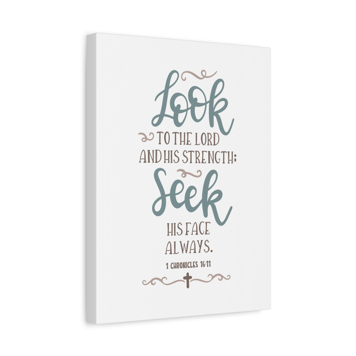 Scripture Canvas Look To The Lord 1 Chronicles 16:11 Christian Wall Art Bible Verse Print Ready to Hang