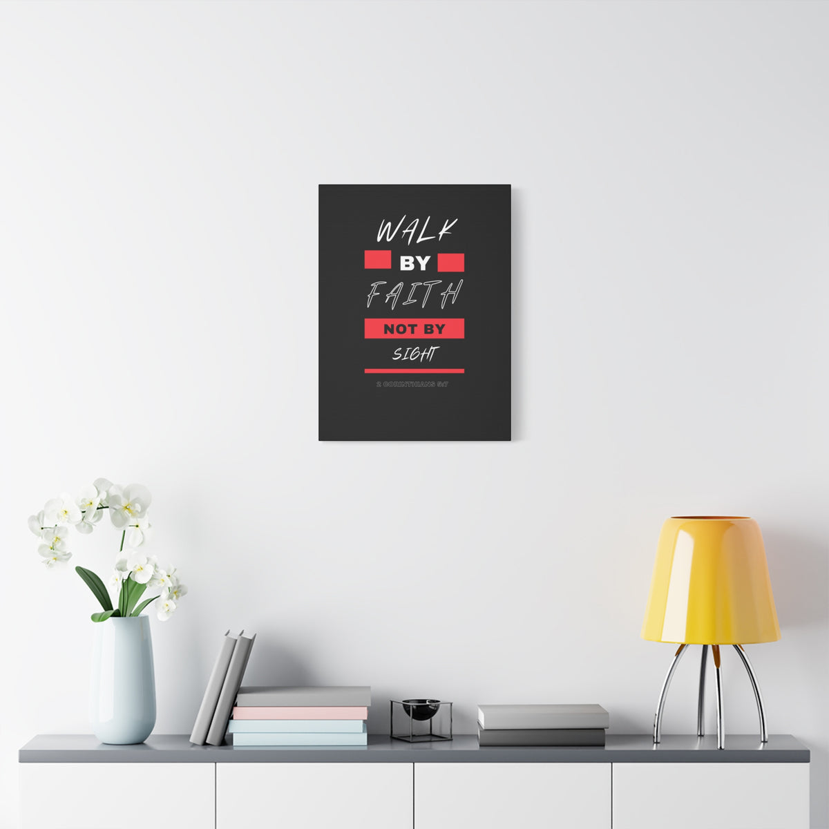 Scripture Canvas Walk By Faith 2 Corinthians 5:7 Christian Wall Art Bible Verse Print Ready to Hang