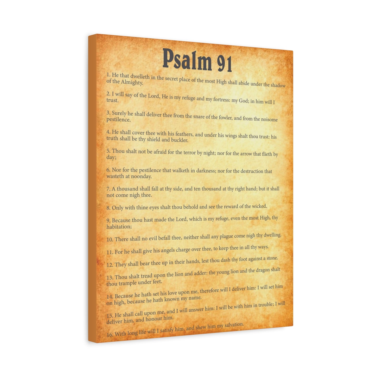 Scripture Walls Psalm 91 Gold Bible Chapter Canvas Christian Wall Art Ready to Hang