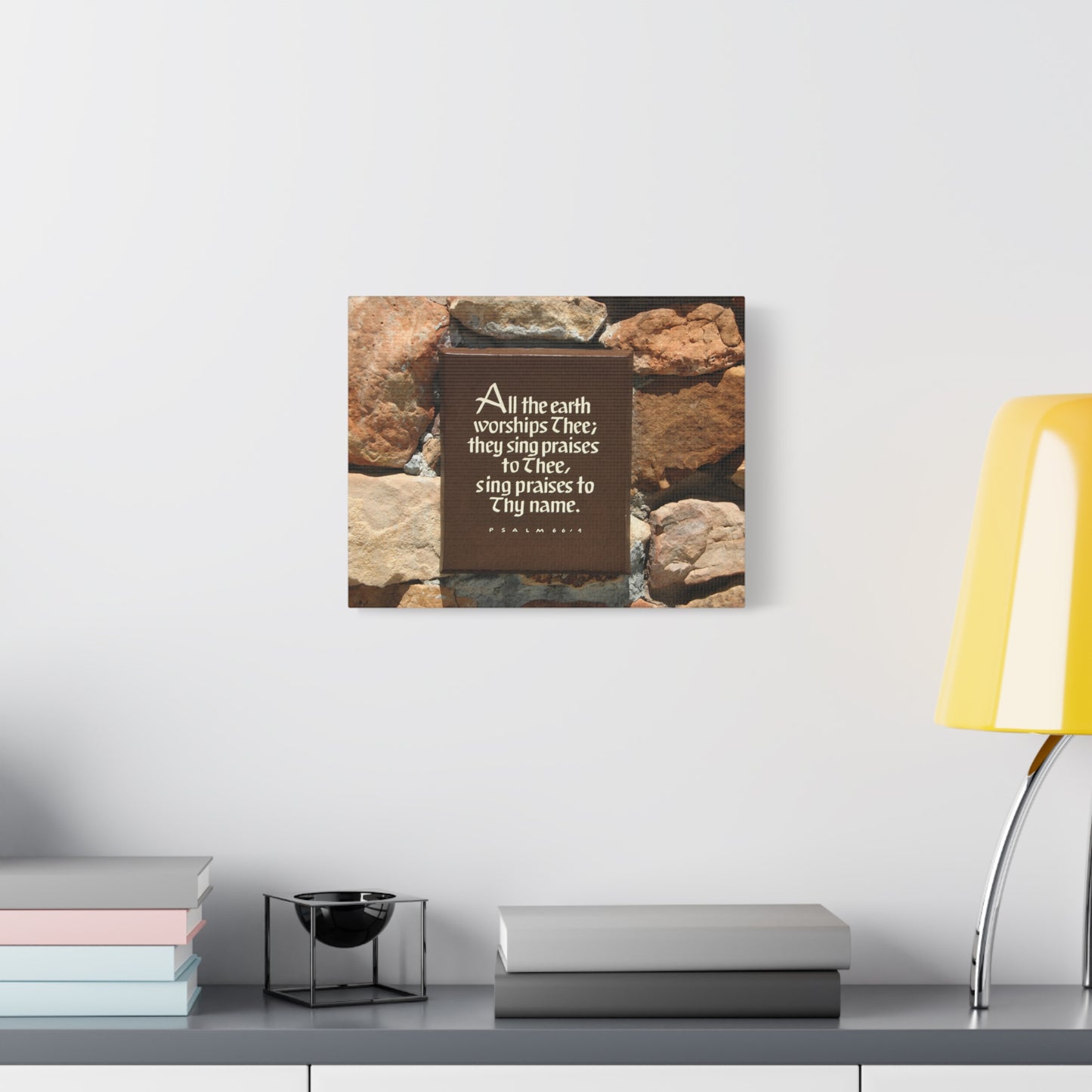 Scripture Walls Worships Thee Psalm 66:4 Bible Verse Canvas Christian Wall Art Ready to Hang