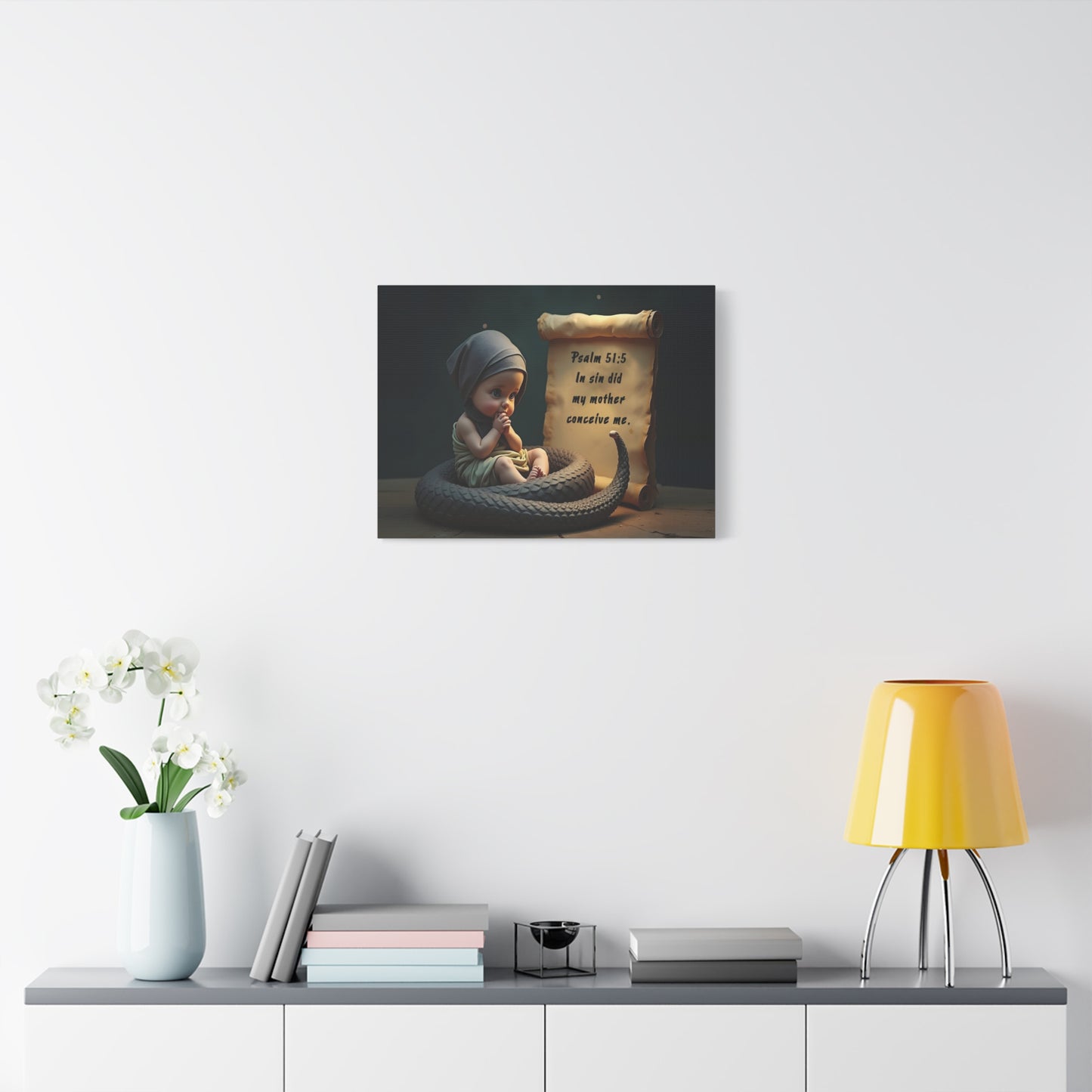 Scripture Walls Psalm 51:5 Viper in a Diaper Bible Verse Canvas Christian Wall Art Ready to Hang Unframed