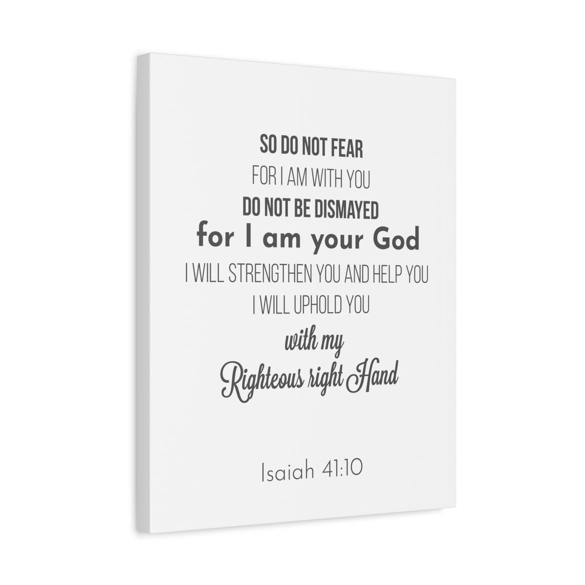 Scripture Canvas Uphold You Isaiah 41:10 Christian Wall Art Bible Verse Print Ready to Hang