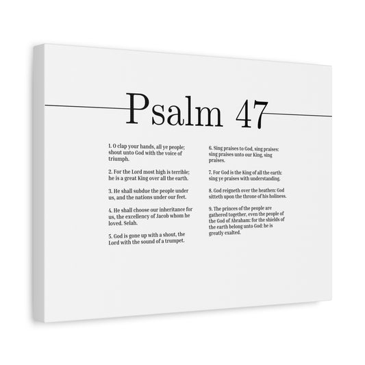 Scripture Canvas For God Is King Psalm 47 Christian Wall Art Bible Verse Print Ready to Hang