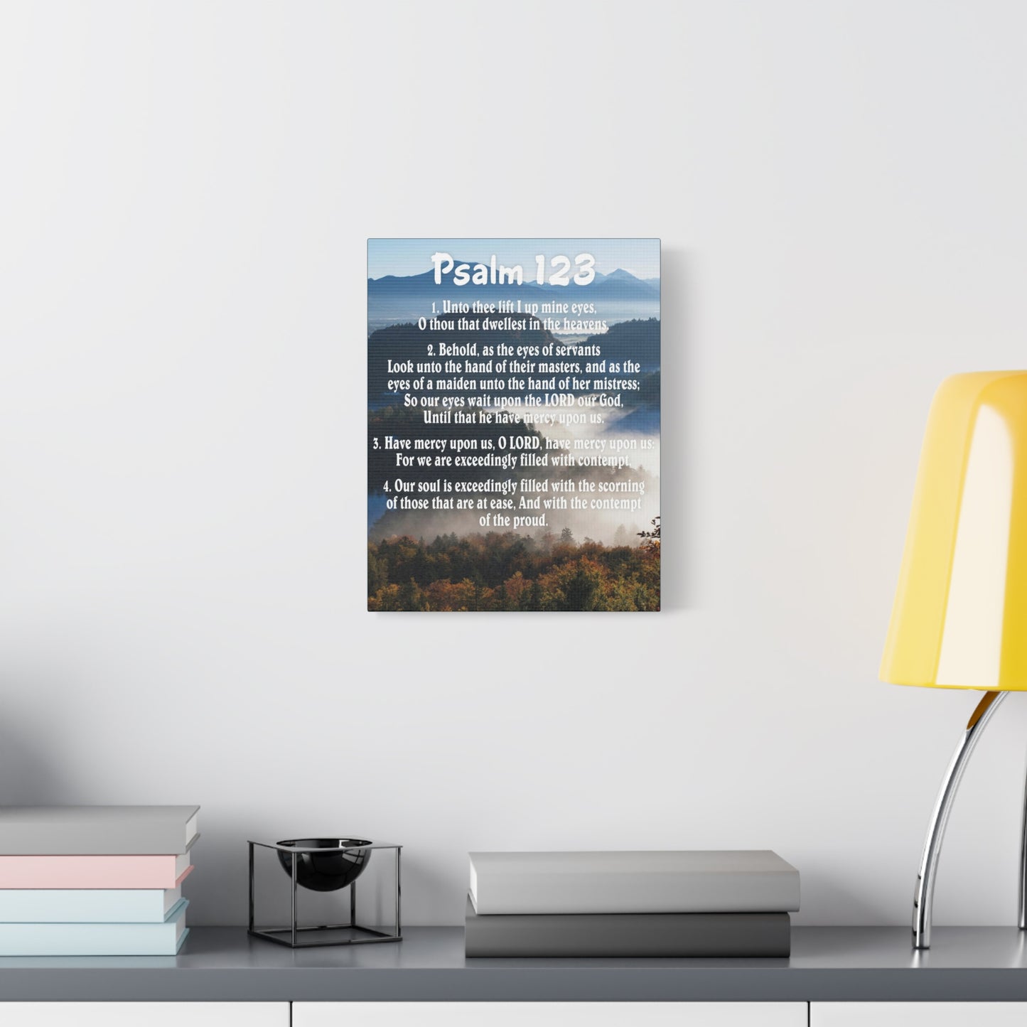 Scripture Walls Unto Thee Psalm 123:3 Christian Wall Art Bible Verse Print Ready to Hang