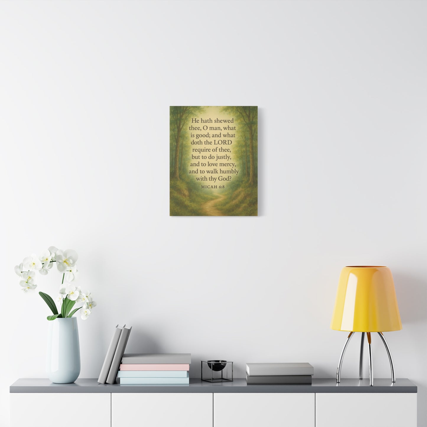 Bible Verse Canvas Micah 6:8 Christian Home Décor Wall Art Scripture Ready to Hang Faith Print