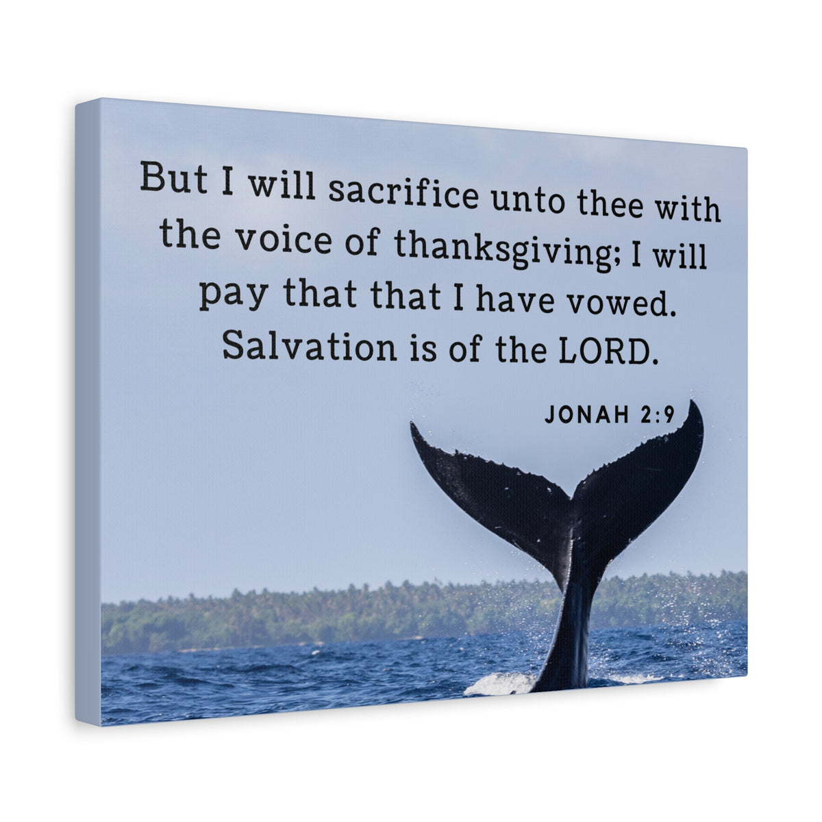Scripture Canvas Salvation Jonah 2:9 Christian Wall Art Bible Verse Print Ready to Hang