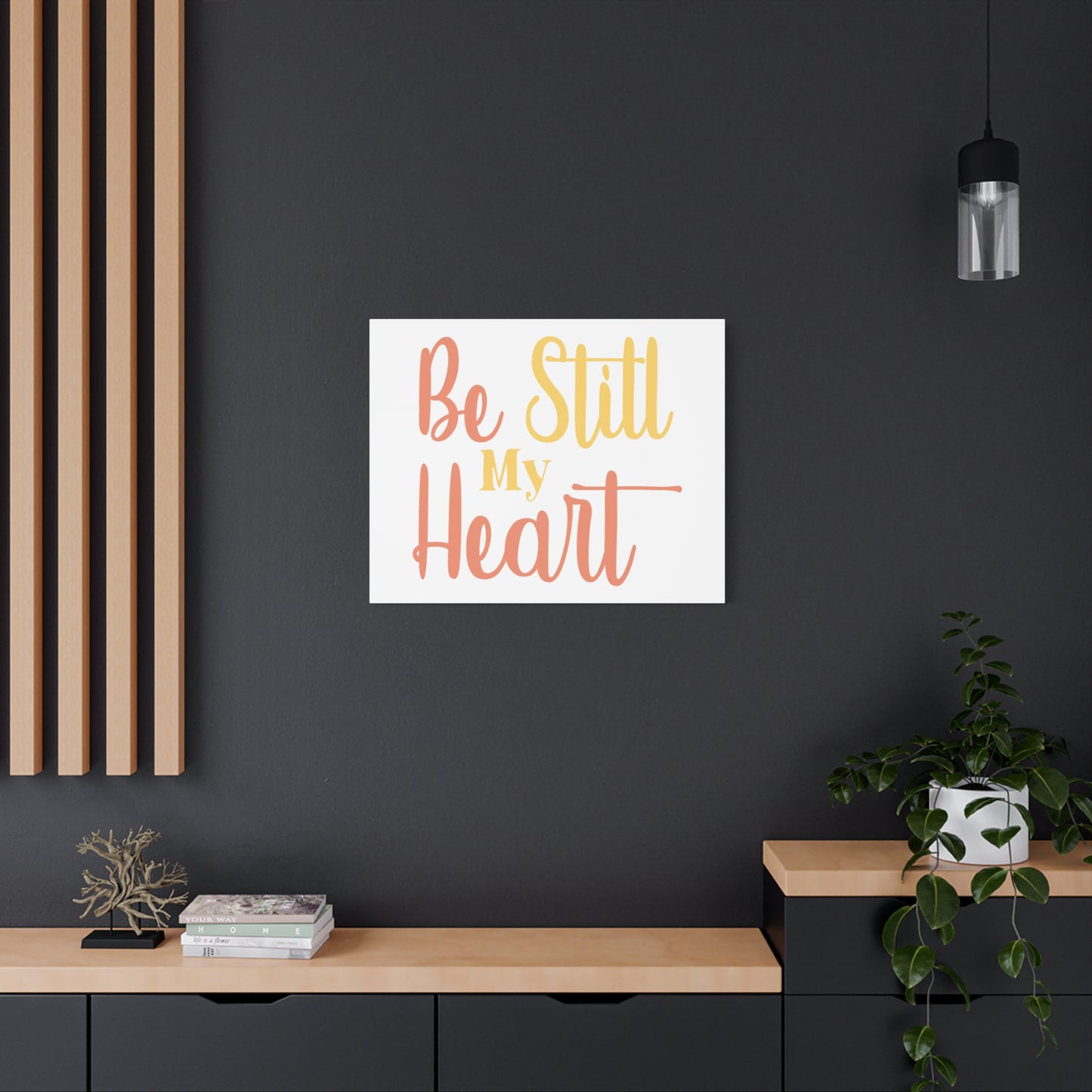 Scripture Canvas Be Still Psalm 37:7 Christian Wall Art Print Ready to Hang