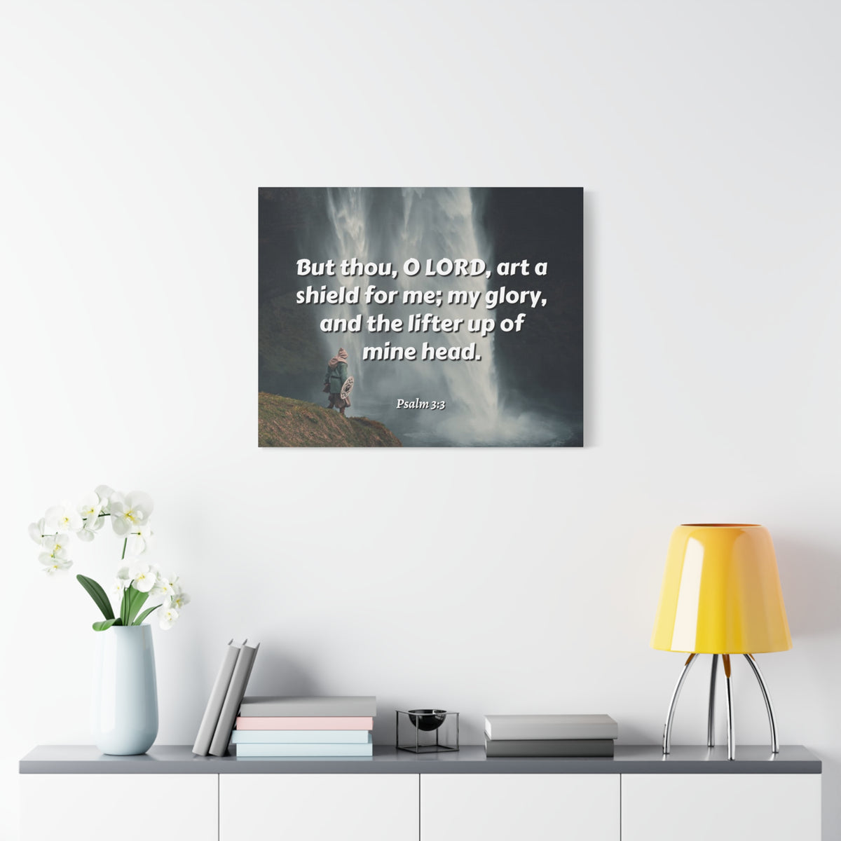 Scripture Canvas My Shield Psalm 3:3 Christian Wall Art Bible Verse Print Ready to Hang