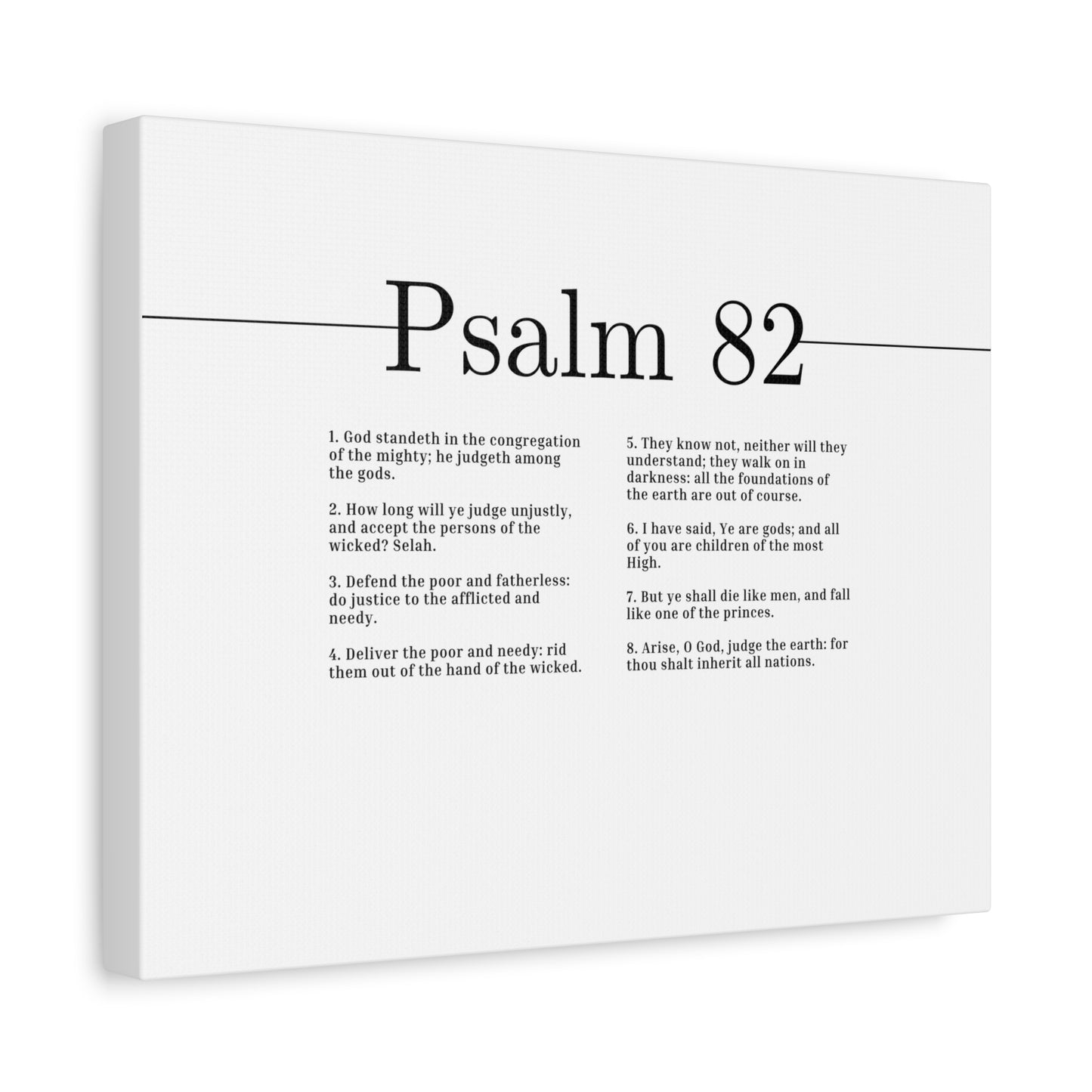 Scripture Canvas Arise, O God Psalm 82 Christian Wall Art Bible Verse Print Ready to Hang