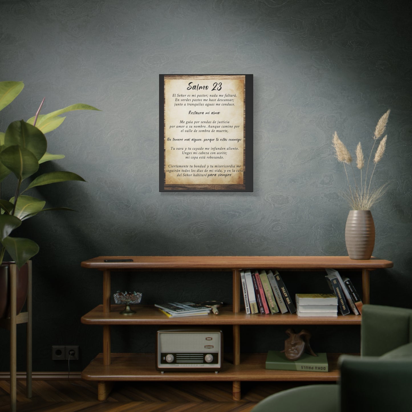 Scripture Walls Salmo 23 Wood Bible Verse Canvas Christian Wall Art Ready to Hang Unframed
