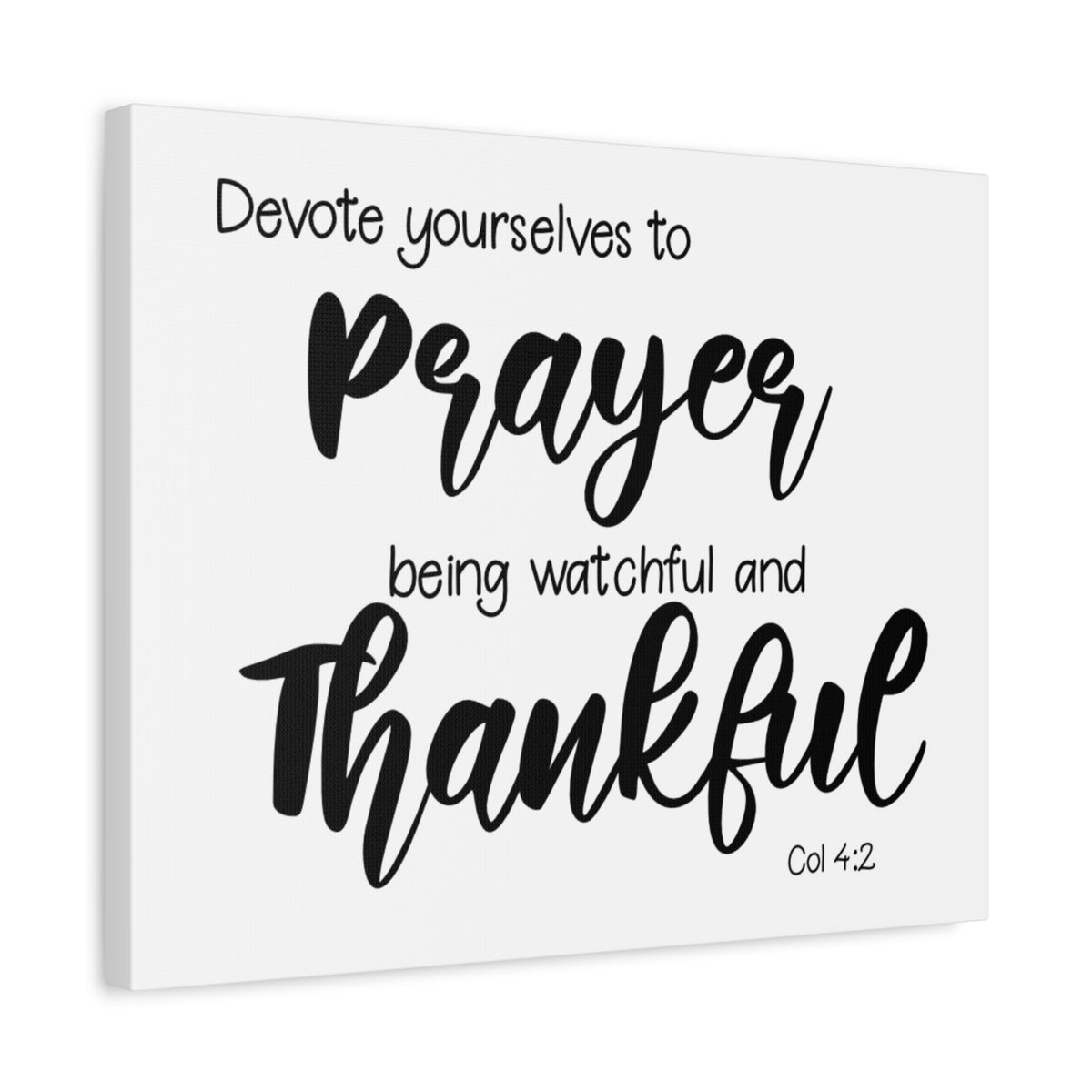 Scripture Canvas Watchful And Thankful Col 4:2 Christian Wall Art Bible Verse Print Ready to Hang
