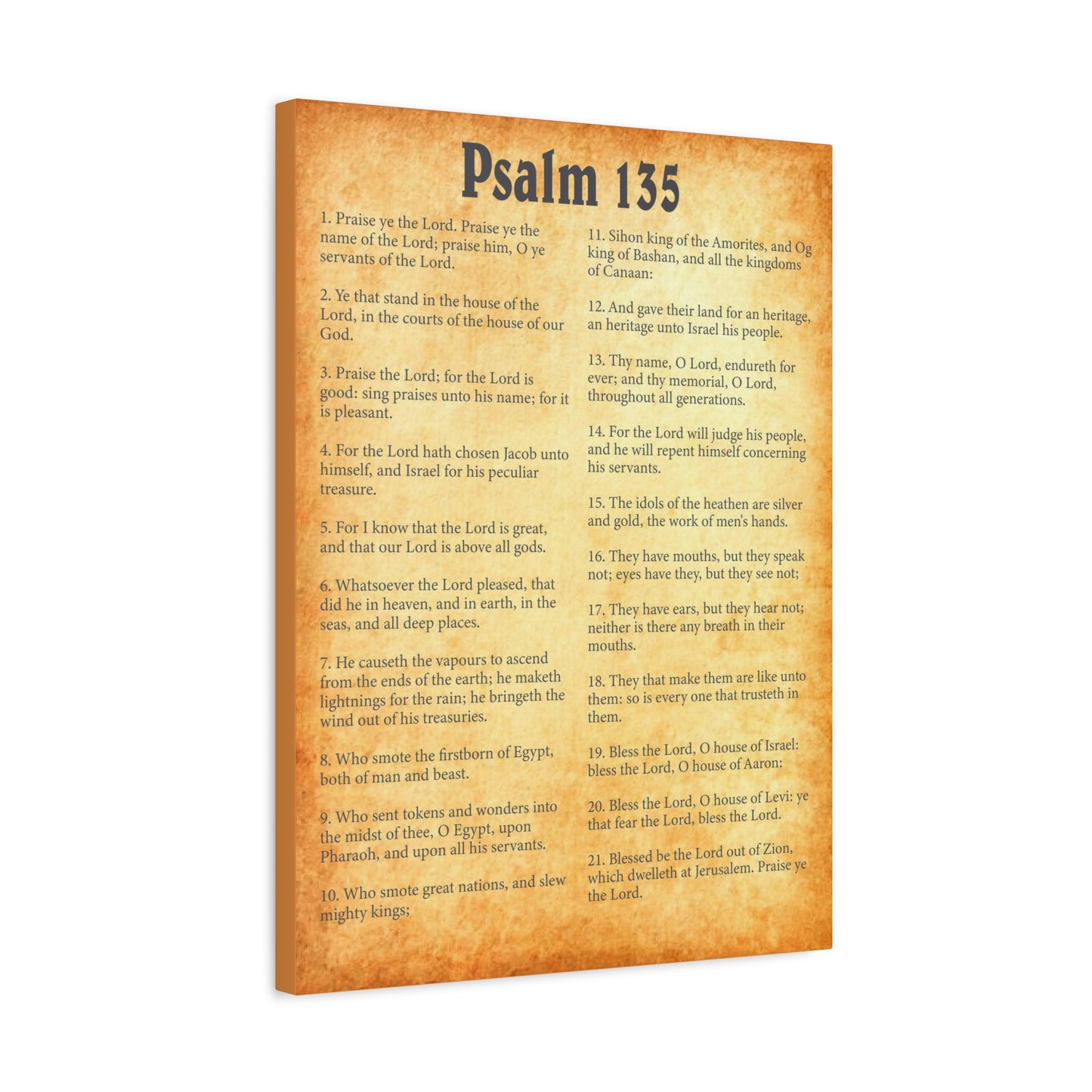 Scripture Walls Psalm 135 Gold Bible Chapter Canvas Christian Wall Art Ready to Hang
