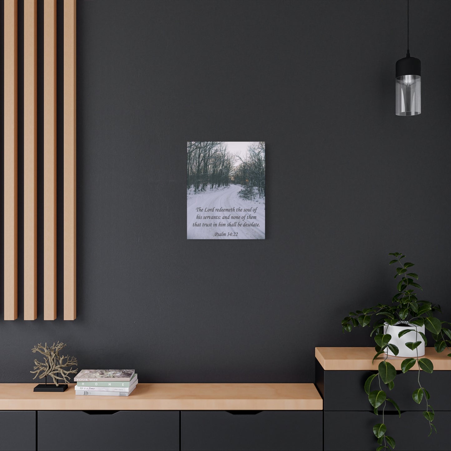Bible Verse Canvas The Lord Redeemeth The Soul Psalm 34:22 Christian Home Décor Wall Art Scripture Ready to Hang Faith Print
