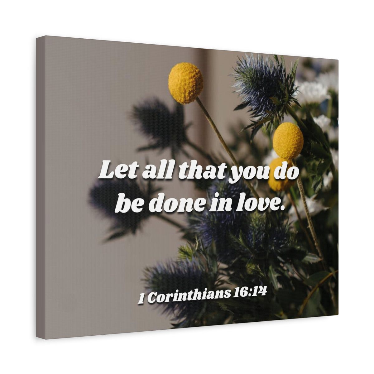 Scripture Canvas Be Done In Love 1 Corinthians 16:14 Christian Wall Art Bible Verse Print Ready to Hang