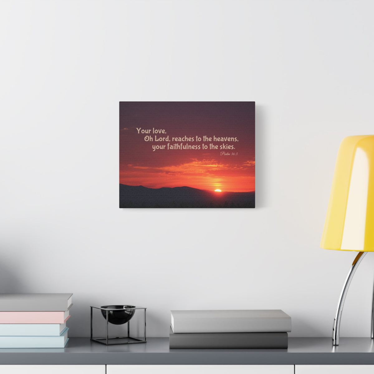 Scripture Canvas Reaches To The Heavens Psalm 36:5 Christian Wall Art Bible Verse Print Ready to Hang