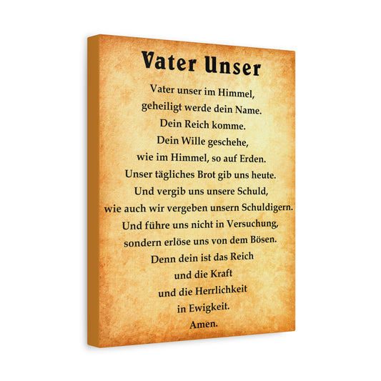 Scripture Walls Lord's Prayer Vater Unser German Gold Bible Verse Canvas Christian Wall Art Ready to Hang Unframed