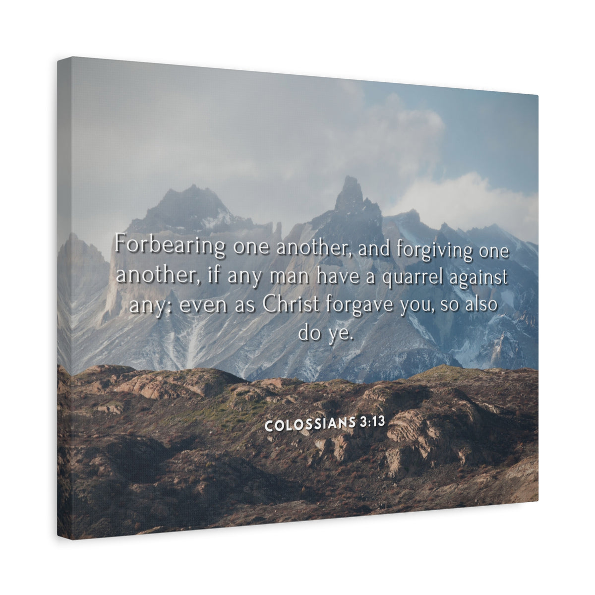Scripture Canvas Forgiving One Another Colossians 3:13 Christian Wall Art Bible Verse Print Ready to Hang