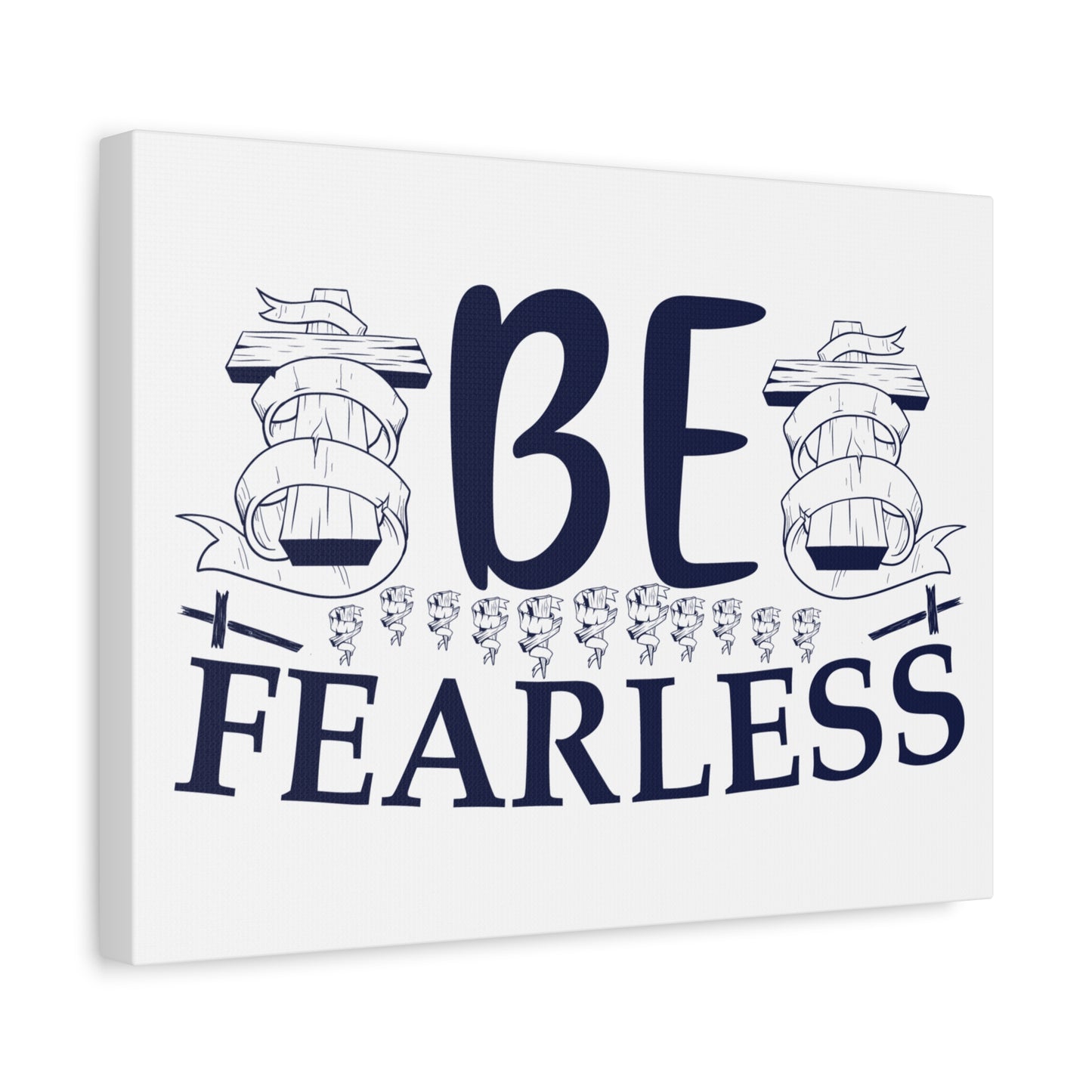 Scripture Canvas Be Fearless Psalm 46:2 Christian Wall Art Print Ready to Hang