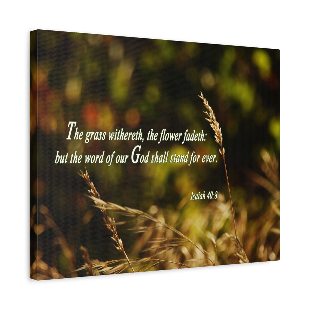 Scripture Canvas Word Of Our God Isaiah 40:8 Christian Wall Art Bible Verse Print Ready to Hang