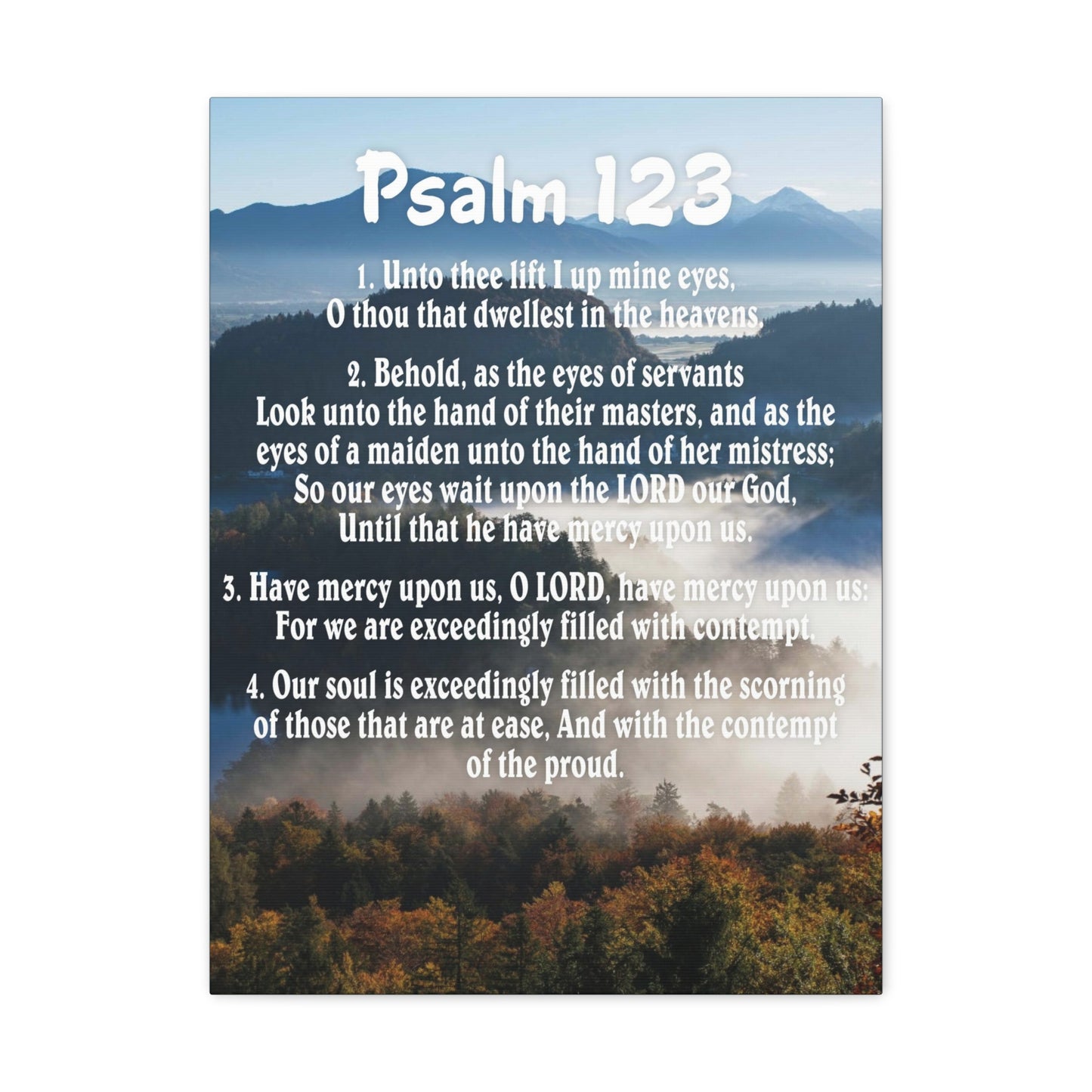 Unto Thee Psalm 123:3 Christian Wall Art Bible Verse Print Ready to Hang